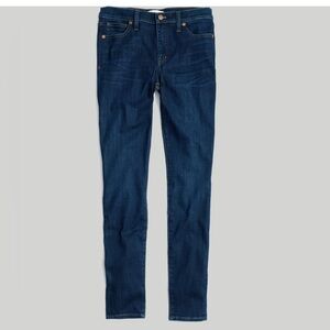 Madewell 9” Mid Rise Skinny Jeans Dark Wash Stretch Denim Size 28